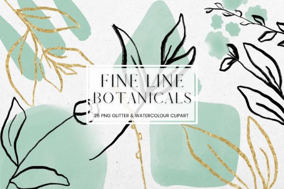 Download Fine Line Floral, Green Watercolour - Green Collection