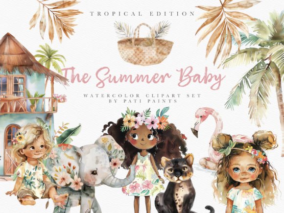 Download Boho Summer Baby Clipart Bundle - Boho summer Collection