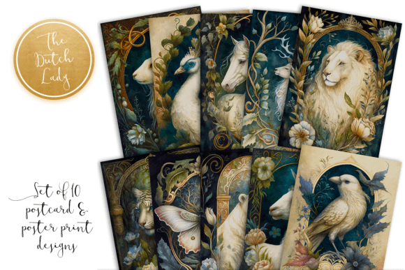 Download White Animals Postcard Art Prints - Print Collection