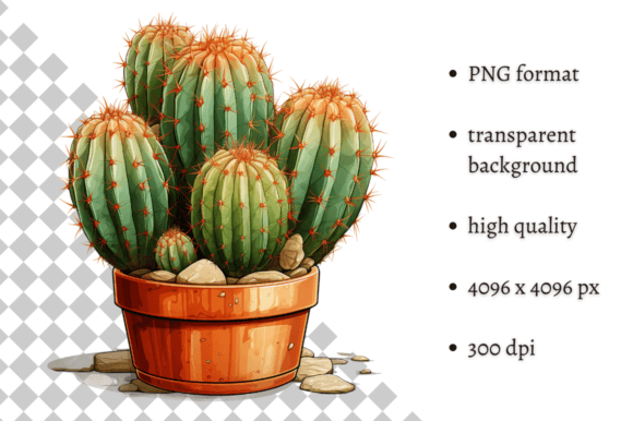 Download Potted Cactus PNG Illustration - Cactus png Collection