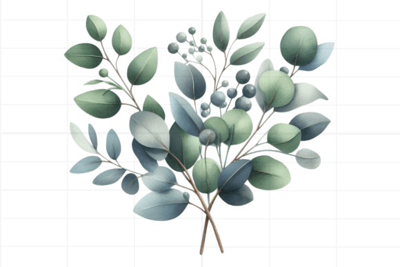 Download Eucalyptus Clipart. Watercolor Greenery - Green Collection