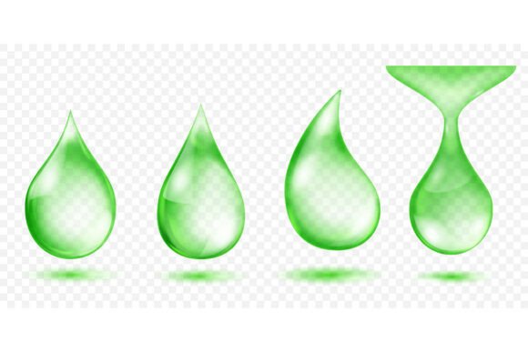 Download Drops of Green Water with Highlights. - Green Collection