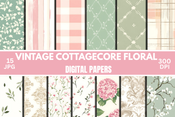 Download Cottagecore Floral Digital Paper Bundle - Floral digital paper Collection