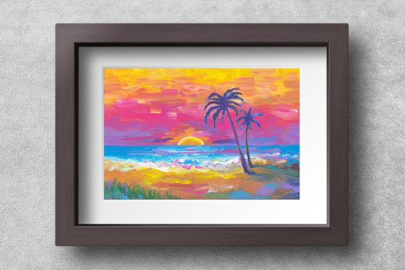 Download Palms Beach Sunset Printable Art - Print Collection