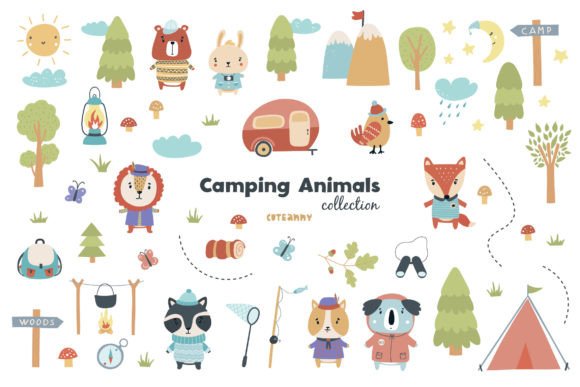 Download Camping Animal Digital Printable Clipart - Print Collection